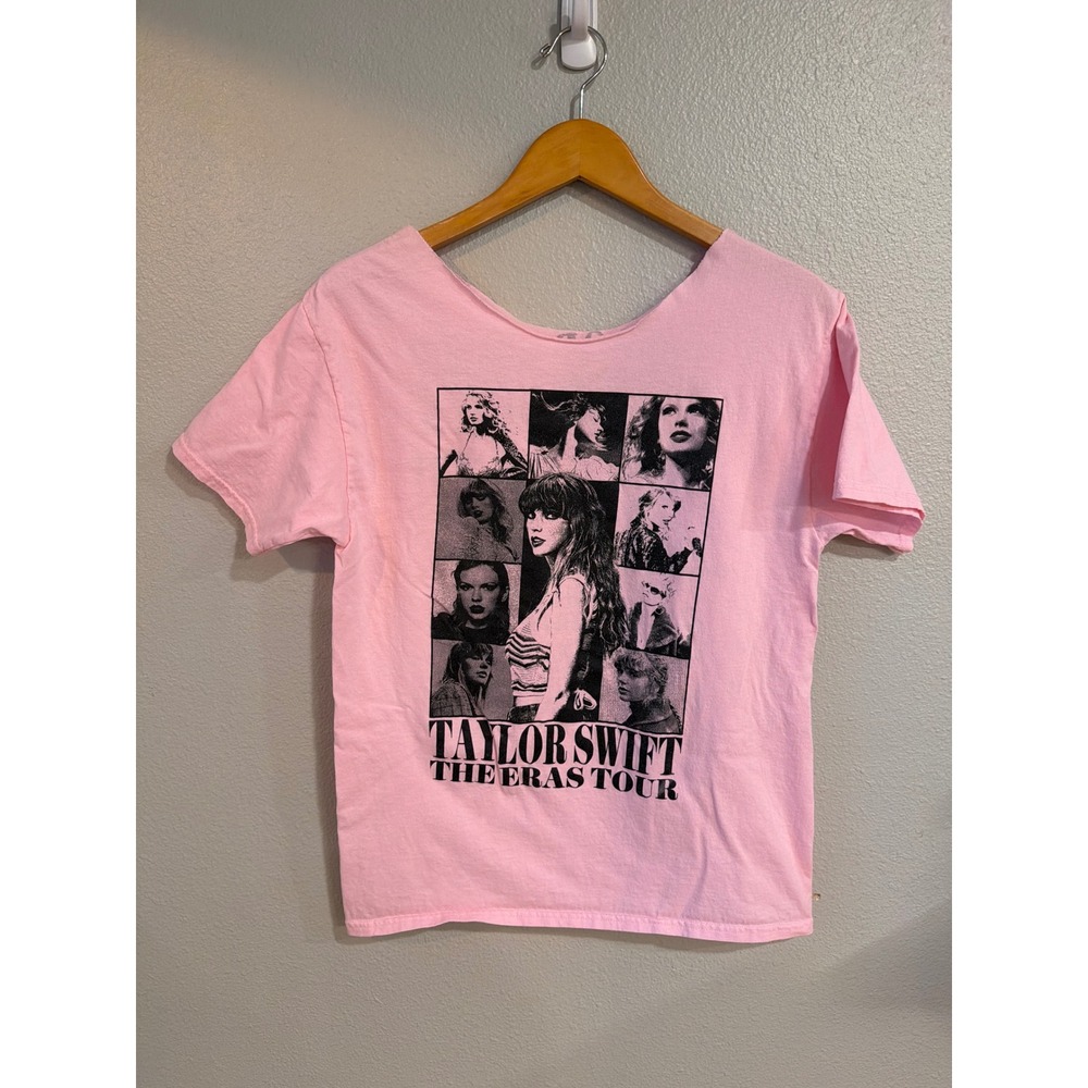 Taylor Swift The Eras Tour‎ T-Shirt Women Medium Pink Custom Cut Concert Graphic